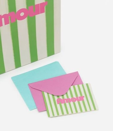 Embalaje de Regalo Pequeño Rayado con Estampa Lettering Amour 4