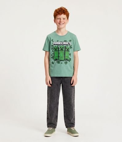 Remera Comfort Infantil con Estampa Minecraft - Talle 5 a 14 años