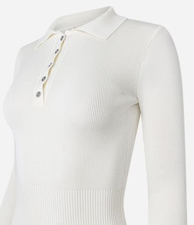 Suéter en Punto con Cuello Polo y Botones 2