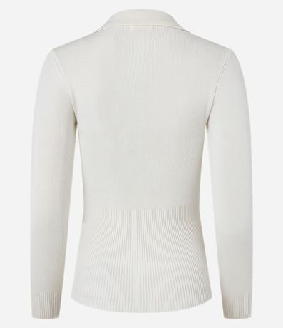 Suéter en Punto con Cuello Polo y Botones 3