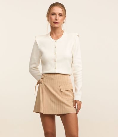 Cardigan en Punto con Abotonado de Efecto Perla 2