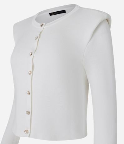 Cardigan en Punto con Abotonado de Efecto Perla 5