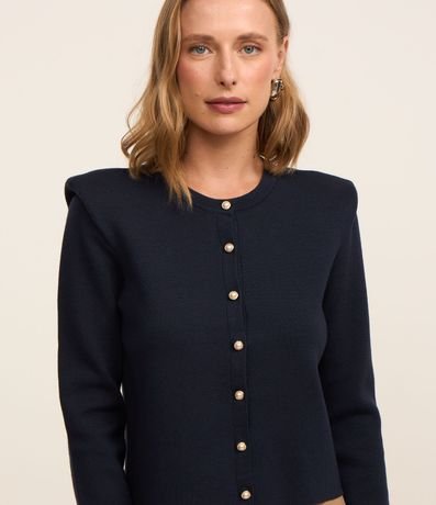 Cardigan en Punto con Abotonado de Efecto Perla 2