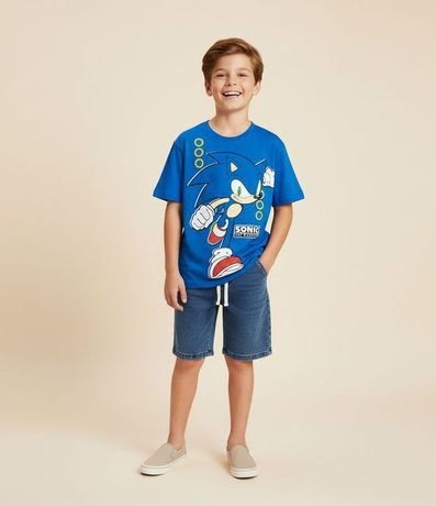 Remera Infantil con Estampa Sonic - Talle 5 a 14 años