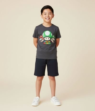 Remera Infantil con Bordado Super Mario - Talle 3 a 8 años 2