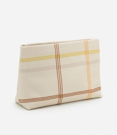 Necesaire Trapecio en PU con Detalles de Rayas