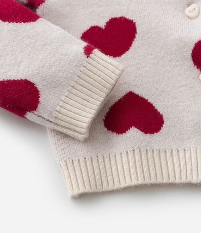 Cardigan Infantil de Punto con Estampa Corazones - Talle 1 a 5 años 4
