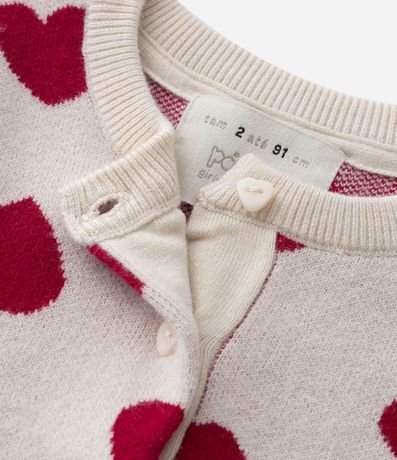 Cardigan Infantil de Punto con Estampa Corazones - Talle 1 a 5 años 5