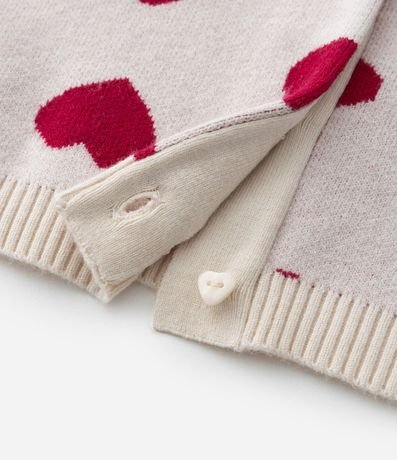 Cardigan Infantil de Punto con Estampa Corazones - Talle 1 a 5 años 6