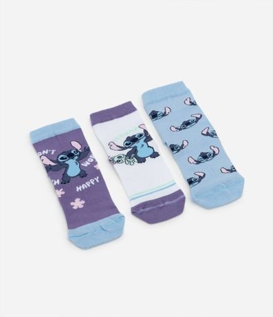 Kit 03 Medias Infantiles Caña Mediano con Estampado Stitch - Talle 23 al 38 4