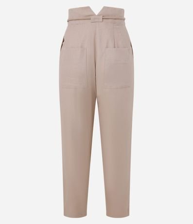 Calca Zanahoria en Viscolino con Pliegues Delanteros y Lazo en la Cintura 2