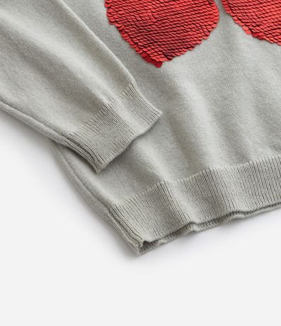 Suéter Infantil con Bordado Cerezas en Lentejuela - Talle 1 a 5 años 4