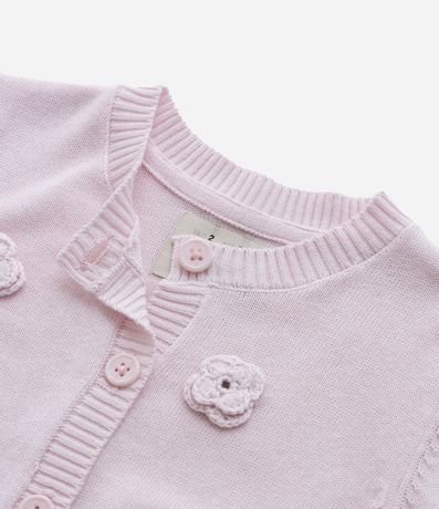 Cardigan Infantil en Punto con Flores Aplicadas - Talle 1 a 5 años 6