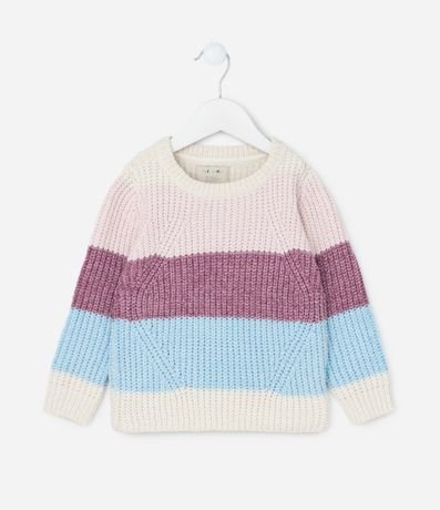 Suéter Infantil Chenille con Estampa Rayada - Talle 1 a 5 años 1
