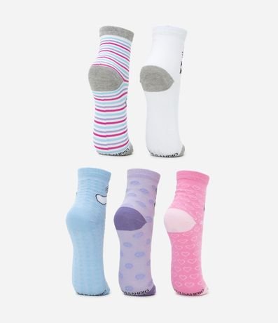 Kit 05 Medias Infantil con Estampado Hello Kitty - Talle 23  a 38 3