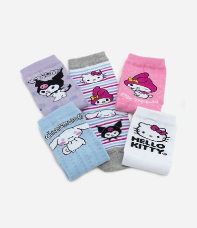 Kit 05 Medias Infantil con Estampado Hello Kitty - Talle 23  a 38 4
