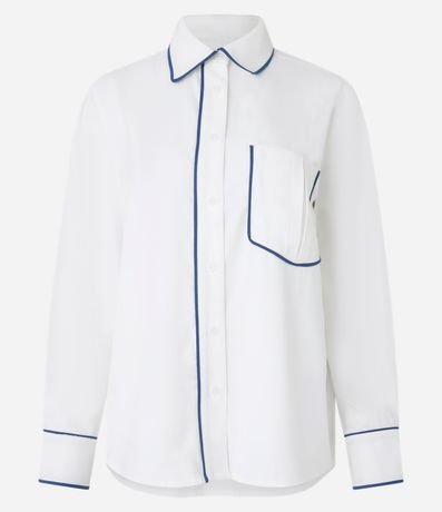 Camisa en Viscosa con Bolsillo Delantero y Detalles Contrastantes 6