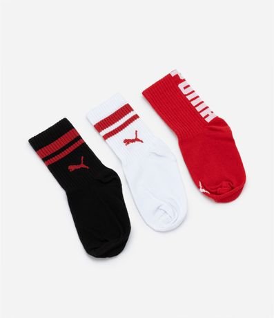 Kit 03 Medias Infantiles de Caña Mediano Puma - Talle 25 al 39 2