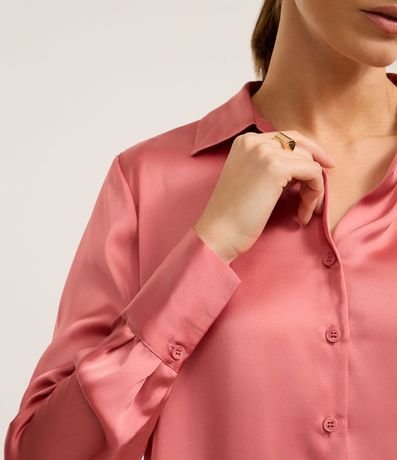 Camisa Satinada con Caida Leve y Manga Larga 3