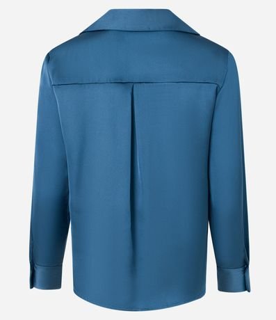 Camisa Satinada con Caida Leve y Manga Larga 6