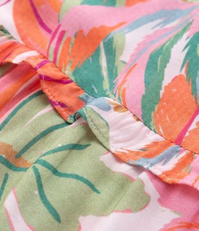 Pollera Larga en Viscosa con Volados y Estampa de Follajes Curve & Plus Size 7