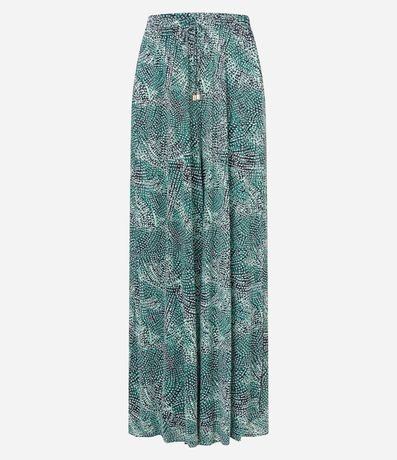 Salida de Playa Pantalón Pantalona en Poliamida con Estampa Manantiales 5