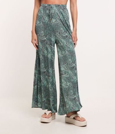 Salida de Playa Pantalón Pantalona en Poliamida con Estampa Manantiales 2