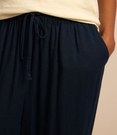 Pantalón Fluída en Viscosa y Lino con Lazo en la Cintura 4
