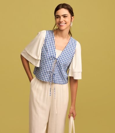 Pantalón Fluída en Viscosa y Lino con Lazo en la Cintura 2