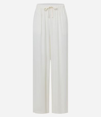 Pantalón Fluída en Viscosa y Lino con Lazo en la Cintura 5