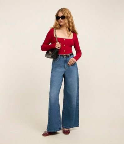 Blusa Cropped de Punto con Botones 2