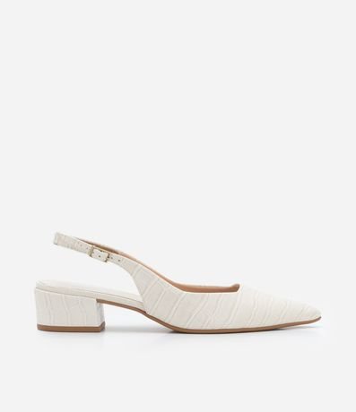 Tacones Slingback en PU con Textura Crocco