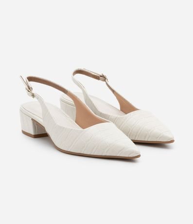 Tacones Slingback en PU con Textura Crocco 2