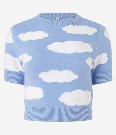 Blusa de Punto con Nubes de Lunares 4