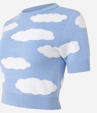 Blusa de Punto con Nubes de Lunares 5