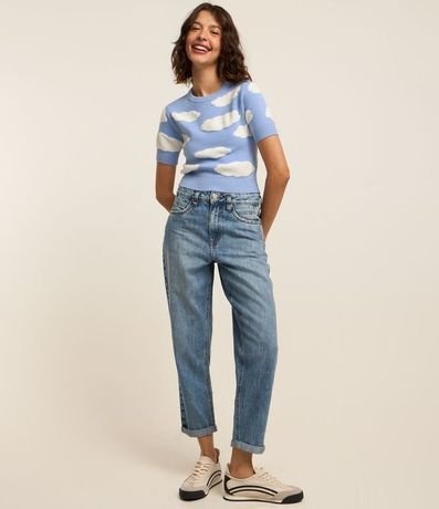 Blusa de Punto con Nubes de Lunares 2