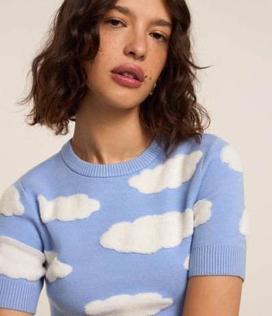Blusa de Punto con Nubes de Lunares 3