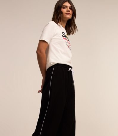 Pantalón Sastrería con Detalle Contrastante y Elástico en la Cintura 2