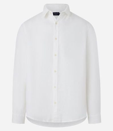 Camisa Comfort en Lino y Cuello con Solapa