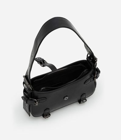 Bolsa Baguette Pequeña en PU con Solapas y Hebillas 5