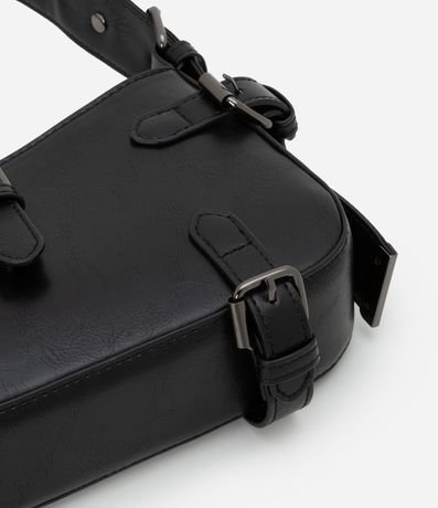 Bolsa Baguette Pequeña en PU con Solapas y Hebillas 7