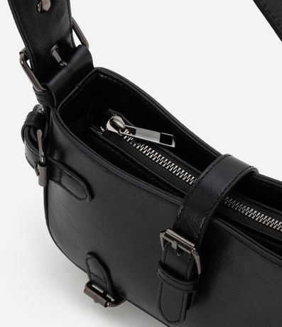 Bolsa Baguette Pequeña en PU con Solapas y Hebillas 8