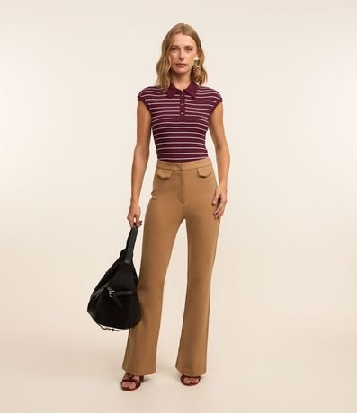 Pantalón Flare en Ponto Roma con Bolsillos de Solapa