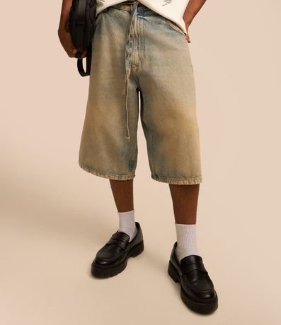 Bermuda Jorts Super Baggy en Jeans con Cinturón Lazo 3