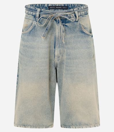 Bermuda Jorts Super Baggy en Jeans con Cinturón Lazo 6