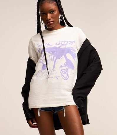 Remera Alargada en Algodón con Estampa Olivia Rodrigo Guts 1