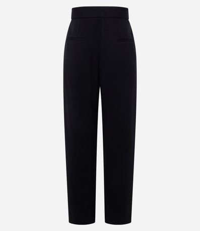 Pantalón Recto Cintura Alta con Hebilla en Ponto Roma 7