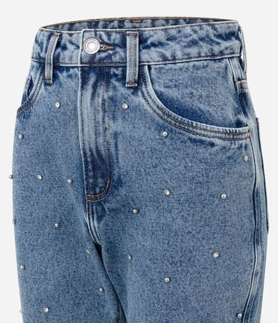 Pantalón Mom Comfort en Jeans con Brillos Bordados 6