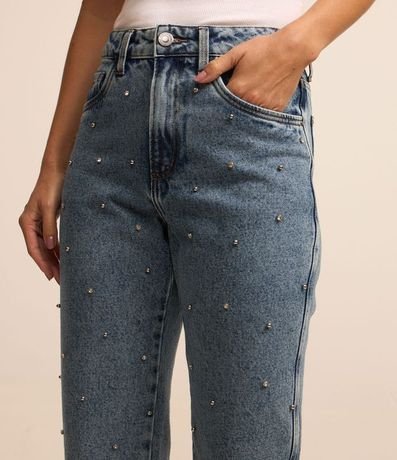 Pantalón Mom Comfort en Jeans con Brillos Bordados 3