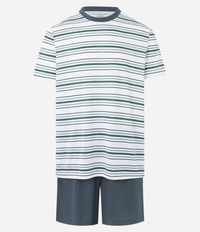 Pijama Corto con Rayas Finas Horizontales 5